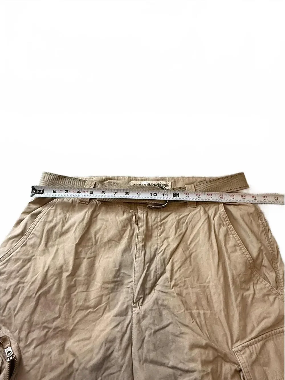 Urban Pipeline Mens Cargo Shorts Size 36 Tan Khaki Cotton Belted Pockets Y2K